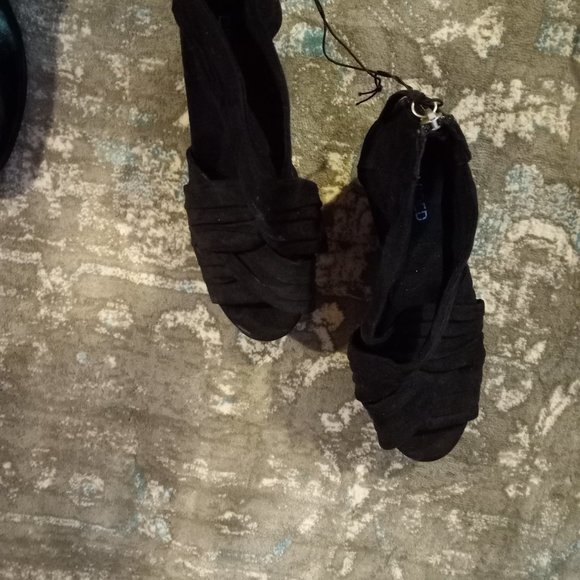 Black Suede Wedges - Picture 5 of 5